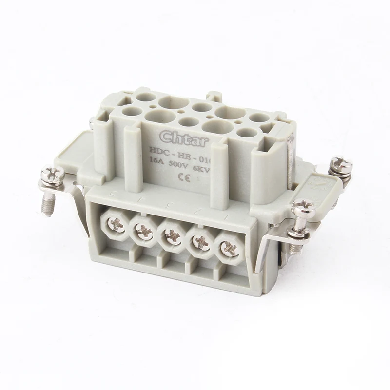 M/F 10 pins innsats for kraftig kontakt